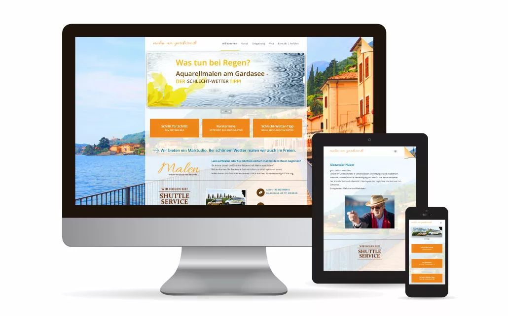 Die Webseite von Malen am Gardasee wurde mit dem CMS WordPress erstellt.