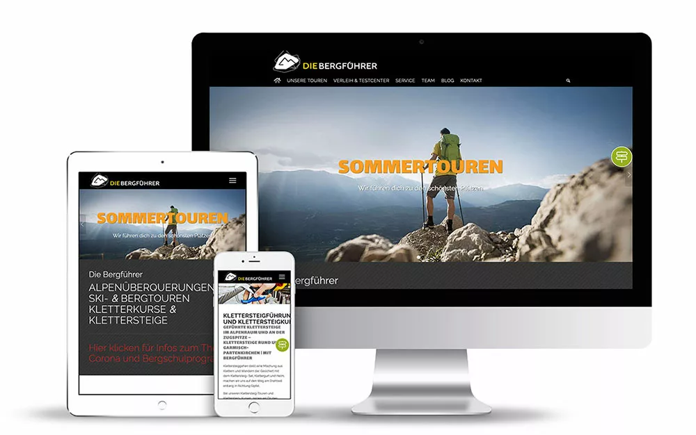 Webseitengestaltung für das Reiseportal Die Bergführer