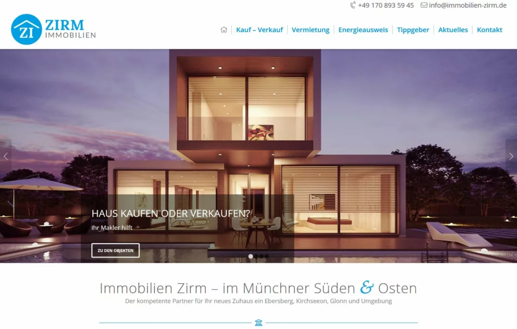 Wordpress Website fuer Immobilienmakler