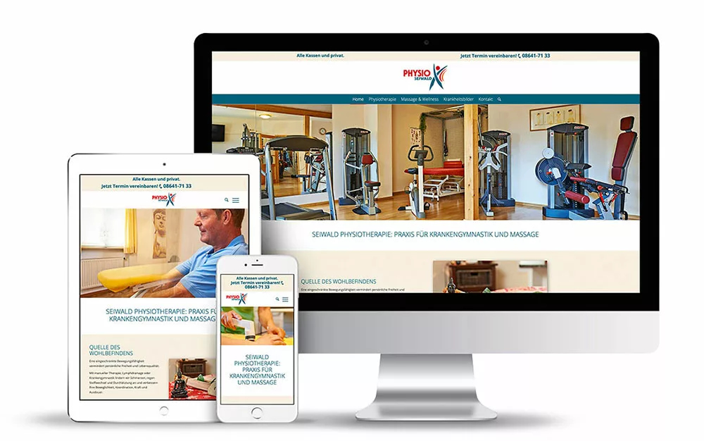 Webseite für Physiotherapie, Webseitengestaltung für die Physiotherapiepraxis Seiwald