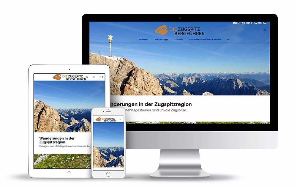 Webseite für den Outdoor Anbieter Zugspitz Bergführer erstellt