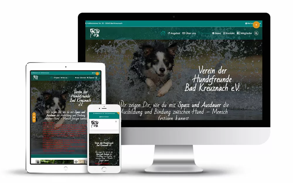 Webdesign für den Verein der Hundefreunde Bad Kreuznach e.V.