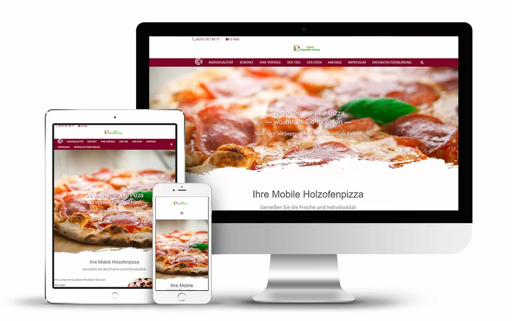 Webseite für mobile Holzofenpizza