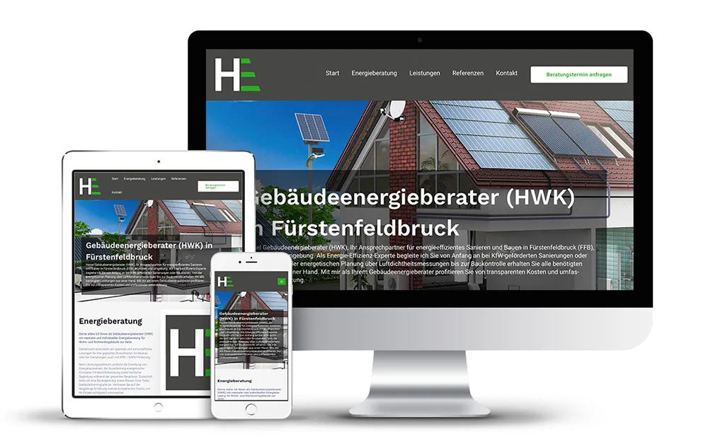 Webseitengestaltung für die Heisel Energieberatung in Fürstenfeldbruck